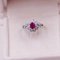 Vintage 18k White Gold Ring with Ruby ​​and Diamonds, 1960s, Image 3