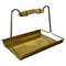 Vintage German Tiki Brass and Bamboo Tray by Grasoli, 1950s 1