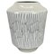 Vintage White Zig Zag Fat Lava Ceramic Vase by Ilkra Ceramics, 1970s 1