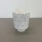 Vintage White Zig Zag Fat Lava Ceramic Vase by Ilkra Ceramics, 1970s 14