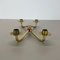 Modern Auböck Style Brutalist Brass and Leather Candleholder, 1950s 5