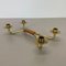 Modern Auböck Style Brutalist Brass and Leather Candleholder, 1950s 2