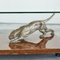 Table Basse Jaguar en Bronze, Loupe de Bois et Verre Biseauté de Nicola Voci, 1970s 4