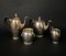 Tea and Coffee Service in Silver Metal, Set of 4 1