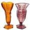 Böhmische Art Deco Vasen in Violett & Bernsteinfarben aus Pressglas, 1930er, 2er Set 11