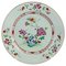 Plato de porcelana con flores pintado a mano de Famille Rose chino del siglo XVIII, Imagen 1