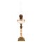 Jugendstil Öllampe aus Vergoldeter Bronze & Bemaltem Glas, Frühes 20. Jh. 1