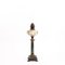 Jugendstil Öllampe aus Vergoldeter Bronze & Bemaltem Glas, Frühes 20. Jh. 4