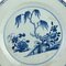 18th Century Chinese Hand Painted Blossom Garden Blue & White Porcelain Plate 2
