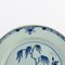 18th Century Chinese Hand Painted Blossom Garden Blue & White Porcelain Plate, Image 4