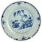 Handbemalter chinesischer Blumengarten in Blau & Weiß, 18. Jh. Porzellanteller 1
