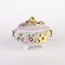 Reticulated Fine Porcelain Relief Floral Centerpiece Lidded Bowl 2