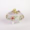Reticulated Fine Porcelain Relief Floral Centerpiece Lidded Bowl 4