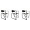 Mario Botta, Second Black Metal Chairs, alias Mod. 602, anni '80 attribuito a Mario Botta, 1982, set di 3, Immagine 1