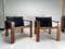Mid-Century Armchairs in Wood & Leather attributed to Tarcisio Colzani, Italy, 1960s 7