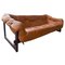 Mp-091 Sofa aus Holz & Leder, Percival Lafer zugeschrieben, Brasilien, 1960er 1