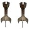 Metal Sculptural Candleholders attributed to Marcel Breuer for Gavina, 1960s, Set of 2, Image 1