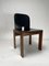 Set of Black Leather Model 121 Chairs attributed to Tobia Scarpa for Cassina, Italy, 1967, Image 3