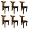 Dining Chairs in Walnut and Leather by Pierre Cardin, 1970s, Set of 6 1