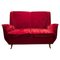 Italian Two-Seater Red Sofa from by I.S.A. Bergamo, 1950s, Image 1