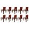 Italian Red Leather 121 Chairs by Afra & Tobia Scarpa for Cassina, 1967, Set of 10, Image 1