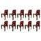 Sillas 121 italianas de cuero rojo de Afra & Tobia Scarpa para Cassina, 1967. Juego de 10, Imagen 1