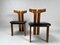 Vintage Dining Chairs in Walnut and Leather by Pierre Cardin, 1970s, Set of 4, Image 12