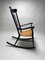 Mid-Century Italian Rocking Chair in Black Lacquered Wood by Paolo Buffa, 1950s 3