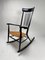 Mid-Century Italian Rocking Chair in Black Lacquered Wood by Paolo Buffa, 1950s 6