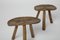 Italian Primitive Wooden Stools, 1950s, Set of 3, Image 5