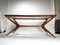 Vintage Italian Table in Wood and Brass by Turin School, 1950s, Image 2