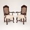 Victorian Armchairs in Carved Walnut, 1880, Set of 2, Image 1