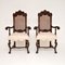 Victorian Armchairs in Carved Walnut, 1880, Set of 2 2