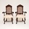 Victorian Armchairs in Carved Walnut, 1880, Set of 2, Image 2