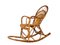 Italian Rush and Rattan Rocking Chair, 1960s 1