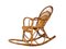 Italian Rush and Rattan Rocking Chair, 1960s, Image 1