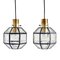 Mid-Century Octagonal Iron & Clear Glass Ceiling Lights from Limburg, Germany, 1960s, Set of 2 1