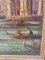 Vue de Venise, La Dogana, Huile sur Toile, 19ème Siècle, Encadrée 16