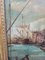 Vista de Venecia, La Dogana, óleo sobre lienzo, siglo XIX, enmarcado, Imagen 3