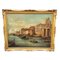 Vista de Venecia, La Dogana, óleo sobre lienzo, siglo XIX, enmarcado, Imagen 1