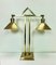 Doppelte Art Deco Schreibtischlampe aus Messing, 1940er 19