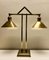 Art Deco Brass Twin Desk Lamp, 1940s 15