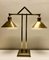Art Deco Brass Twin Desk Lamp, 1940s, Image 15