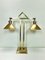 Art Deco Brass Twin Desk Lamp, 1940s 1