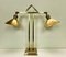 Art Deco Brass Twin Desk Lamp, 1940s 5