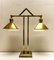 Art Deco Brass Twin Desk Lamp, 1940s 4