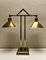Art Deco Brass Twin Desk Lamp, 1940s 14