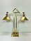 Art Deco Brass Twin Desk Lamp, 1940s 2