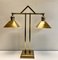 Art Deco Brass Twin Desk Lamp, 1940s 11