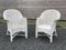 White Rattan Armchairs, 1950s, Set of 2 1